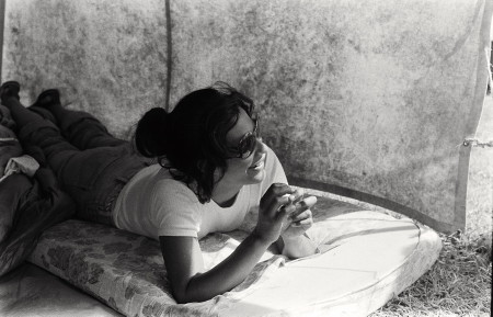 Merata Mita in Takou Bay, Northland, 1975. Photo: Sally Griffin, Photospace Gallery 2015