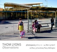 Poster for Thom Lyons' exhibition 'Observations' at Photospace Gallery, 24 March to 15 April 2017 Wellington new zealand art gallery for photography, street photography, decisive moment