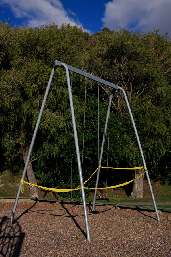 Siren Deluxe - 'Acheron Rd Play Park, Mana, April 2020', photography during the covid-19 lockdown in New Zealnd, playgrounds, Photospace Gallery contemporary New Zealand photography wellington nz, a month of sundays online exhibition