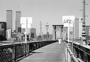 'Brooklyn Bridge, Brooklyn, NY 11201, 1992' - photo: Gretchen So, World Trade Center, Twin Towers, photography exhibition at Photospace Gallery Wellington New Zealand September 11th 2014 