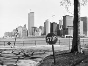 'Hay/Carder Rd, Governor's Island, NY10004, 1992' - photo: Gretchen So, World Trade Center, Twin Towers, photography exhibition at Photospace Gallery Wellington New Zealand September 11th 2014