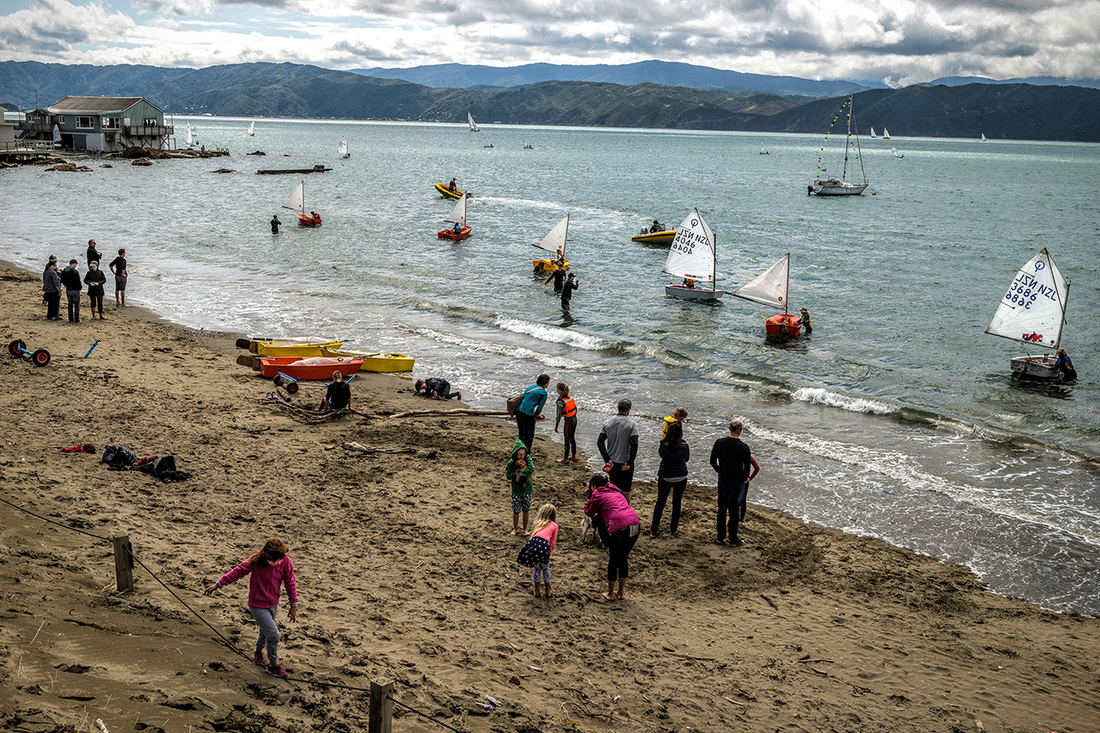 Worser Bay Beach Dwellers - photo by Alan Wylde, Photospace Gallery Wellington New Zealand