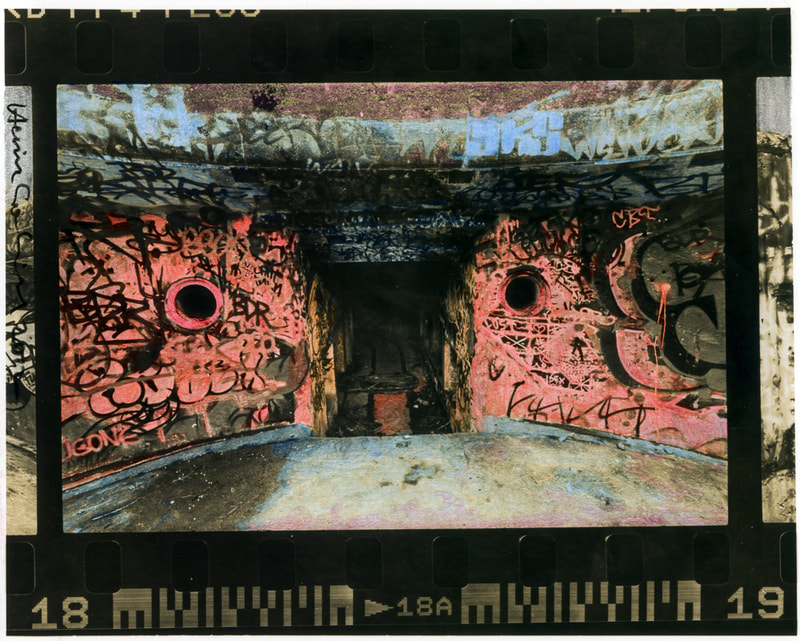 Heinz Sobiecki - Fort Ballance series 2012, Unique hand-coloured print on silver gelatin paper, Photospace Gallery Contemporary NZ Photography Wellington New Zealand, hand-coloured black and white photograph, Wellington fortifications Fort Ballance