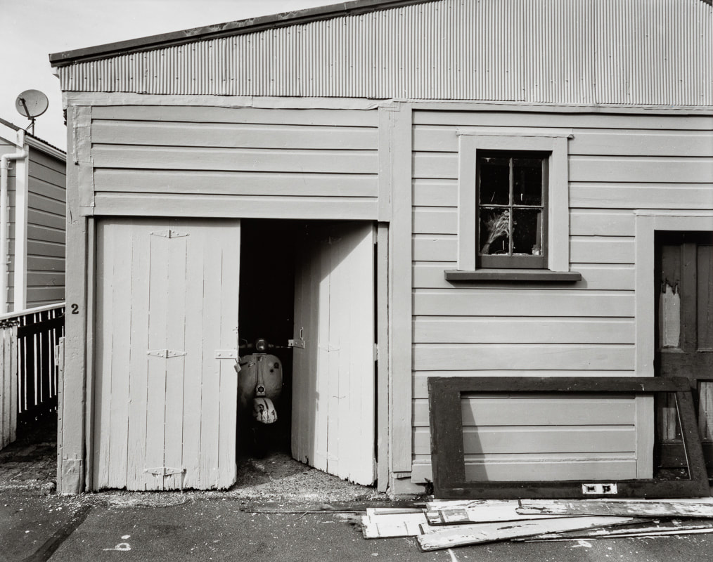 Andrew Ross - Painted the garage doors (yellow) March 2020, what Ive done in the lockdown, silver gelatin large format photography, photography during the covid-19 lockdown in New Zealnd, Photospace Gallery contemporary New Zealand photography wellington nz, a month of sundays online exhibition, Levin Horowhenua during Covid-19 lockdown Alert Level 4