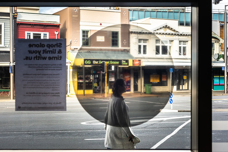 Mary Hutchinson, 'walking ... 2m ... apart' series 2 April-May 2020, photospace gallery contemporary new zealand photography, covid-19 photography during alert level 4, urban photography, Mt Cook Wellington NZ