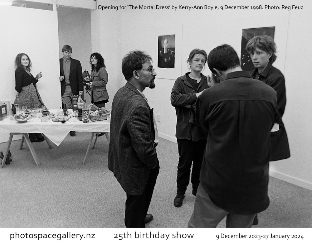 1st exhibition opening at Photospace Gallery, 9/12/1998, for Kerry-Ann Boyle's 'The Mortal Dress'. Photo: Reg Feuz, New Zealand's longest-running photography gallery turns 25 years old, Photospace Gallery 25th birthday