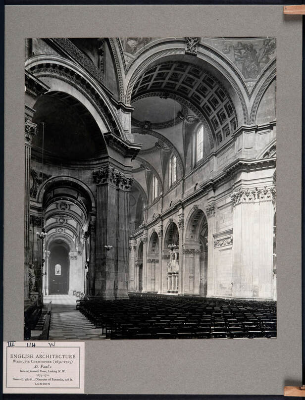 Vintage Alinari photograph - St Paul's Cathedral interior, London UK, Photospace Gallery 37 Courtenay Place Wellington New Zealand, large set of vintage Alinari photograph boxed available for sale