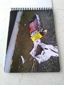 Quit before it is too late, discarded cigarette packets photographed by James Gilberd, hand-made photo book, Photospace Gallery contemporary New Zealand Photography
