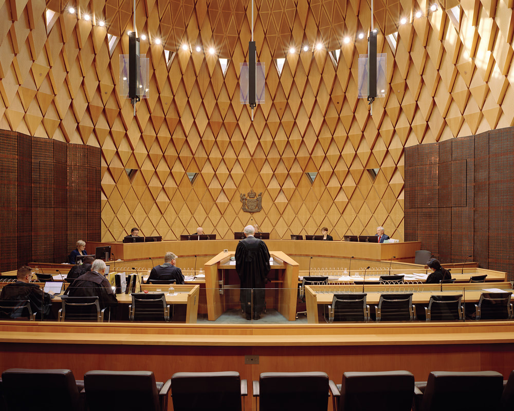 'The Supreme Court of New Zealand' - photograph by Thomas Slade, from his exhibition 'Growing up in Silence', Photospace Gallery December 2023-January 2024, New Zealand Contemporary Photography gallery 37 Courtenay Place Wellington Aotearoa NZ
